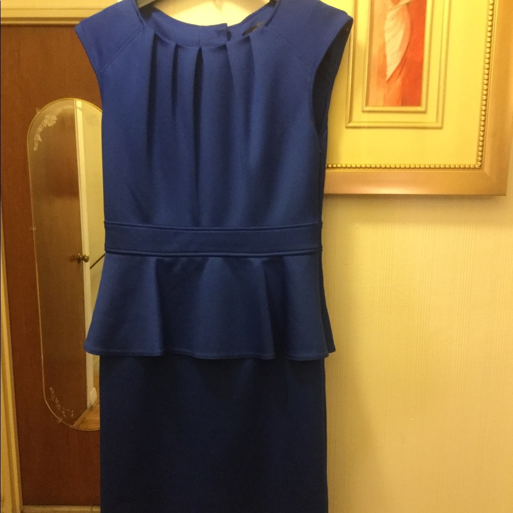 SPENSE ROYAL BLUE SLEEVELESS PEPLUM DRESS SZ 6.